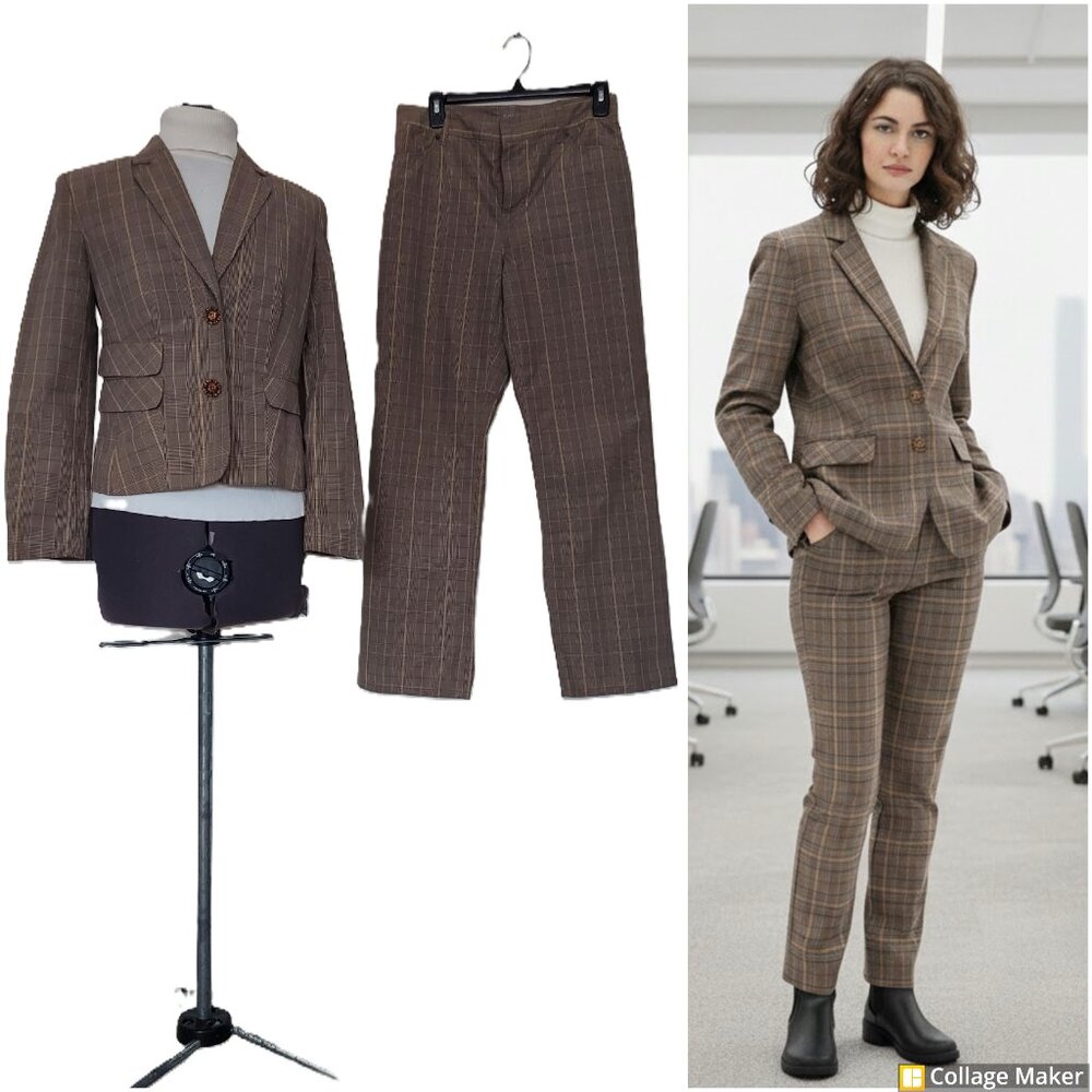 Kate Hill women's business suit size 2P. 100% cotton.